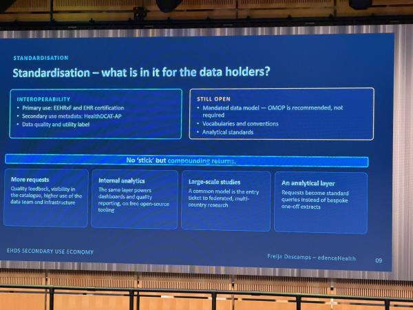GET REHDY Symposium 2026 Freija Descamps presenting on standardisation for data holders